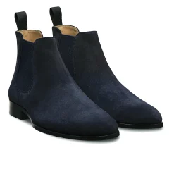 Clearance LodinG Bottines basses Shoji 1008 veau velours Bleu marine