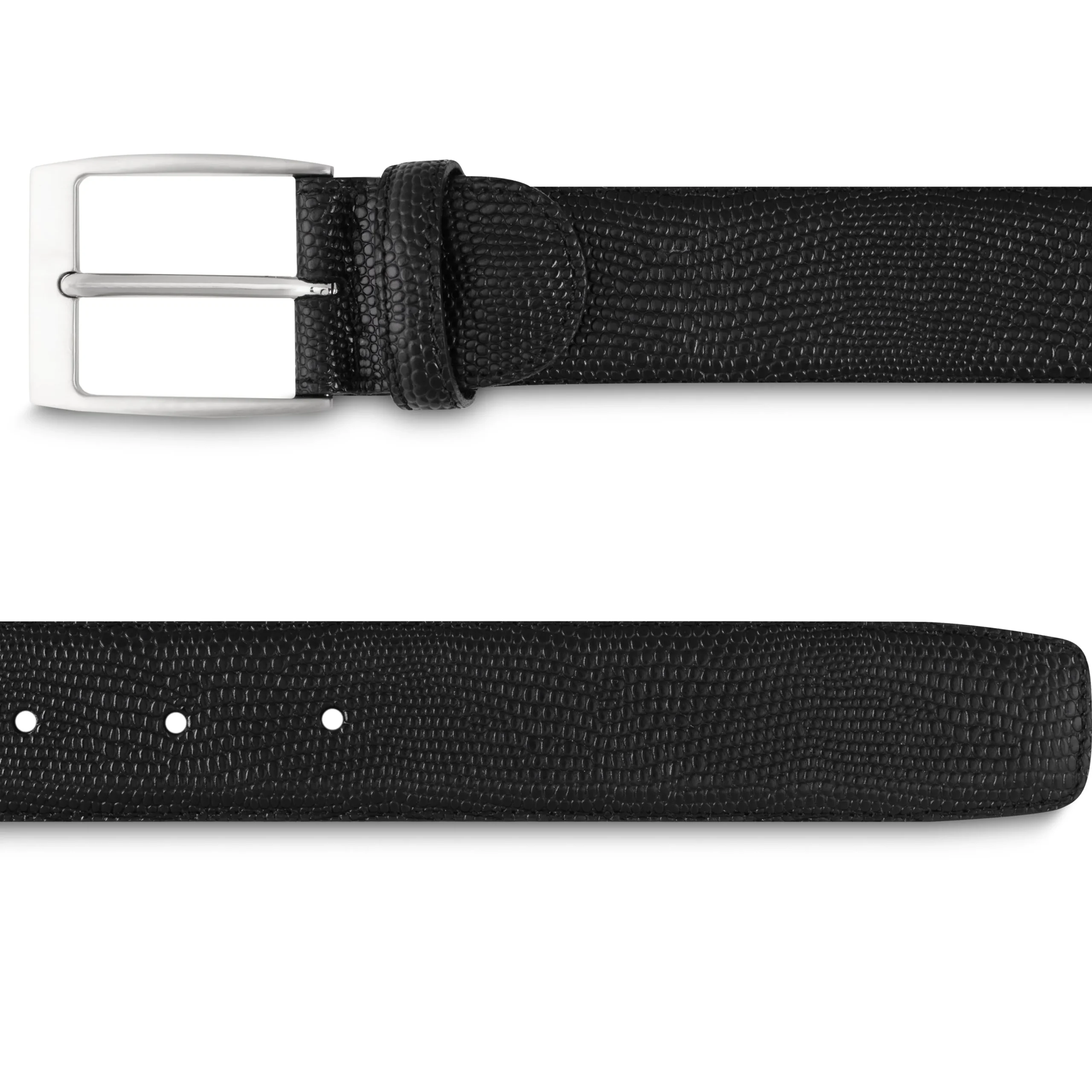 Cheap LodinG Ceinture cuir façon lézard Noir