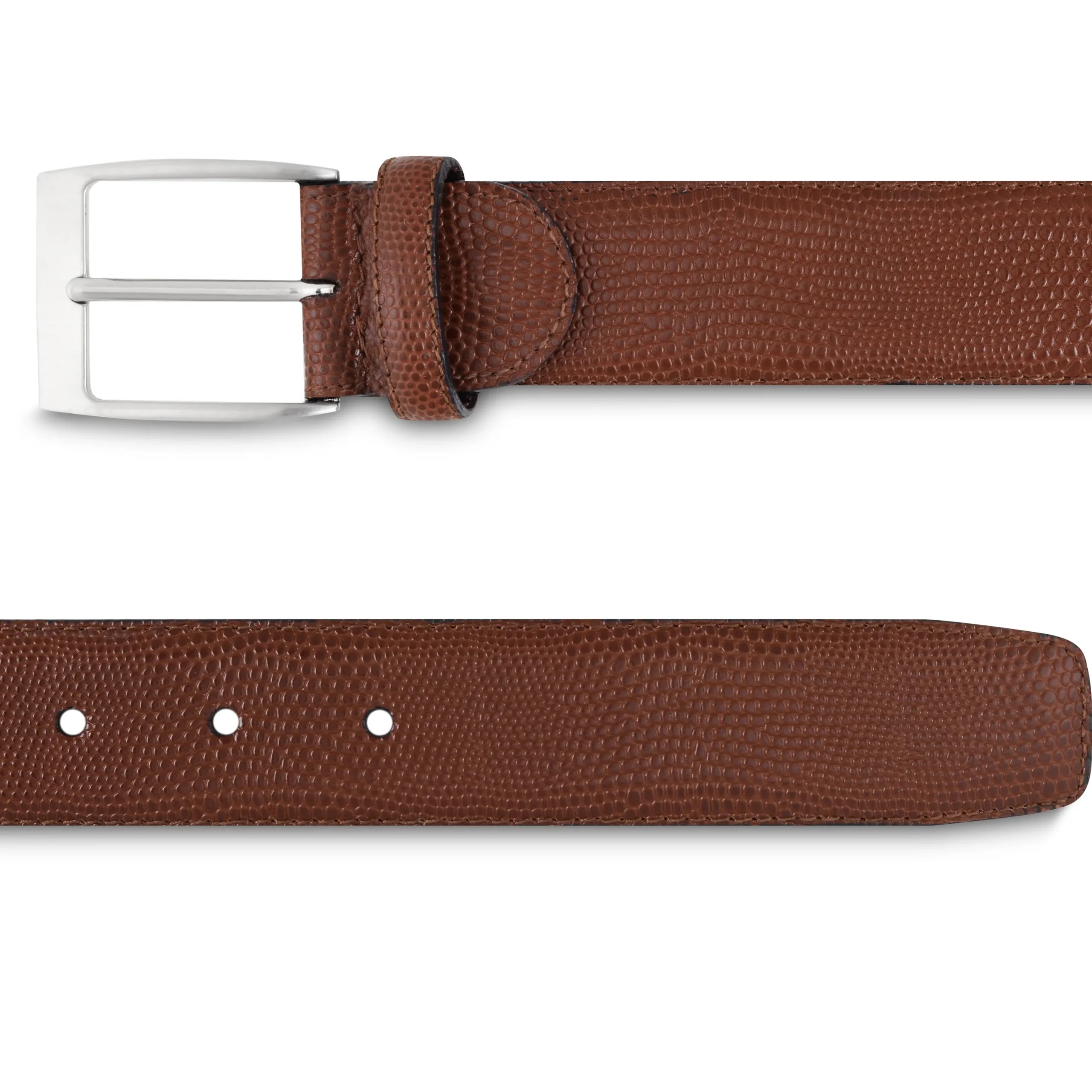Hot LodinG Ceinture cuir façon lézard Marron
