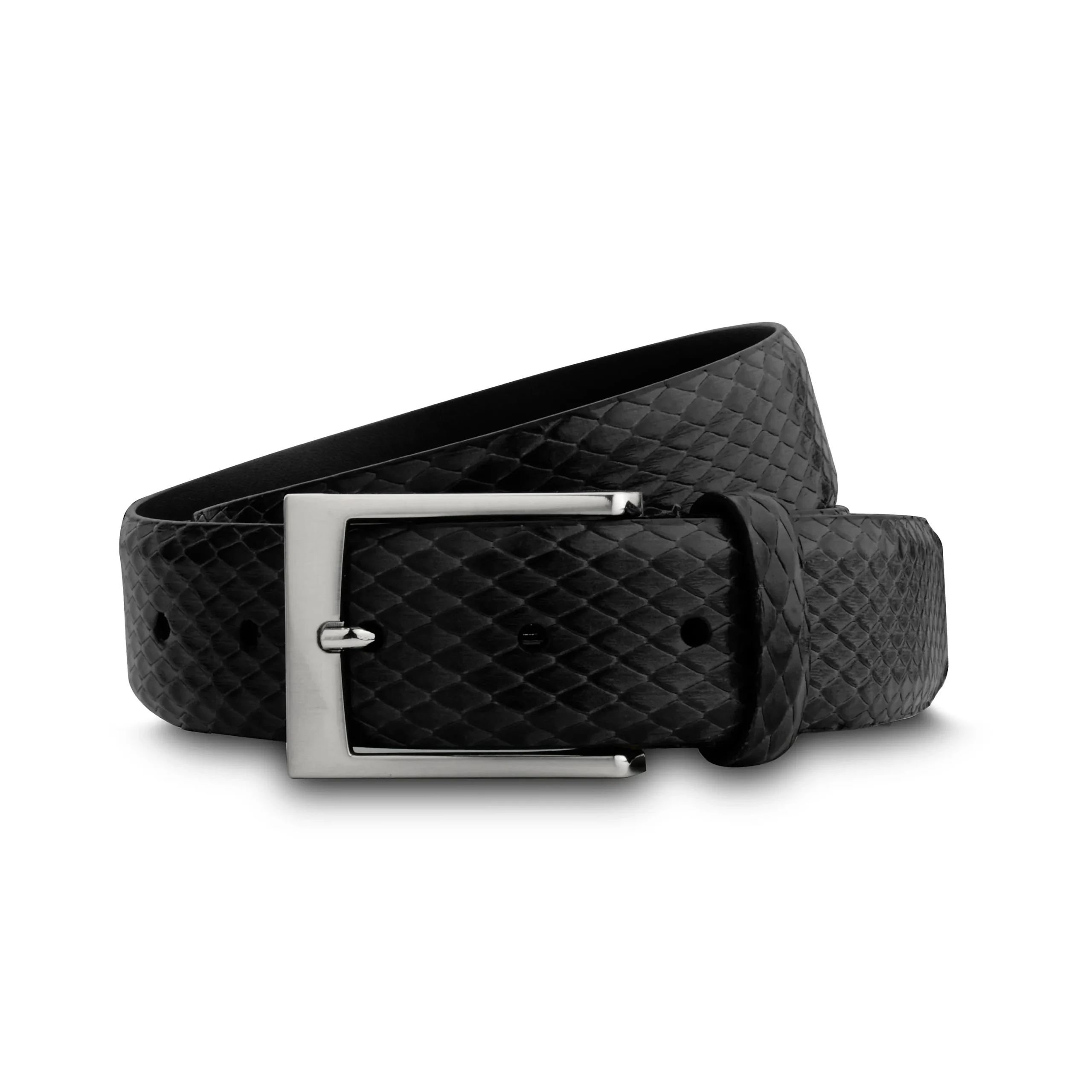 Hot LodinG Ceinture cuir façon serpent Noir
