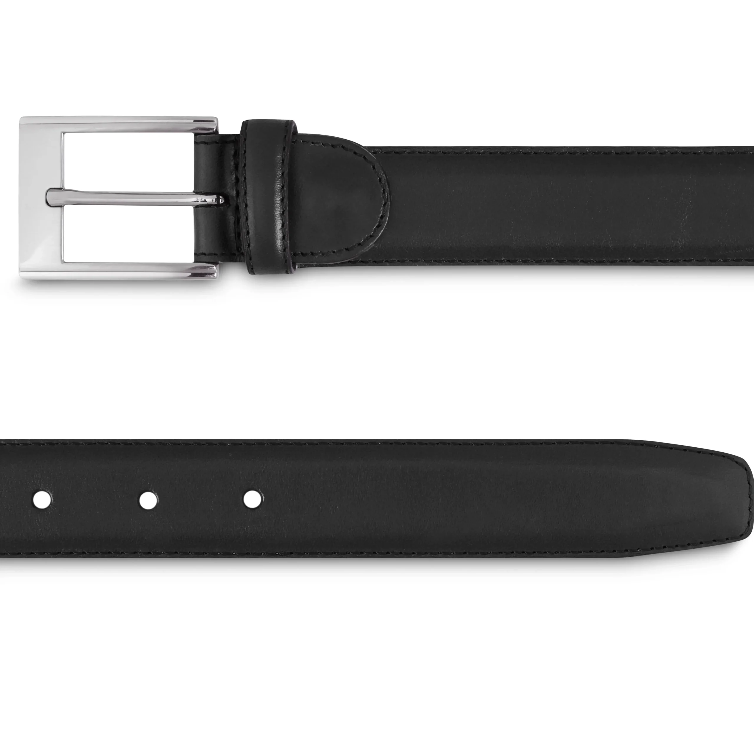 Best Sale LodinG Ceinture cuir lisse 30mm Noir