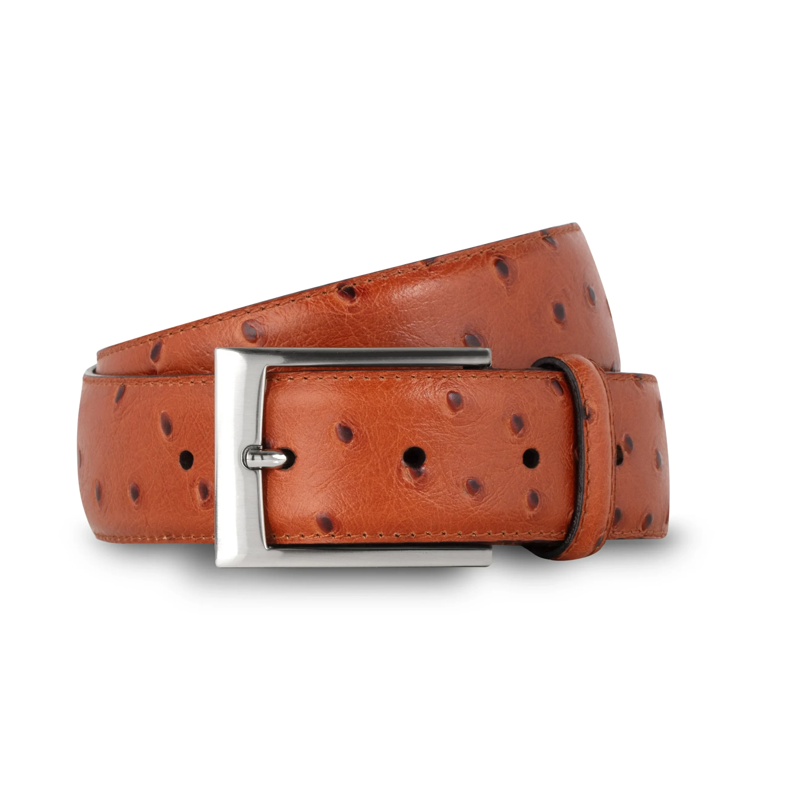 Shop LodinG Ceinture homme en cuir façon autruche gold Armagnac