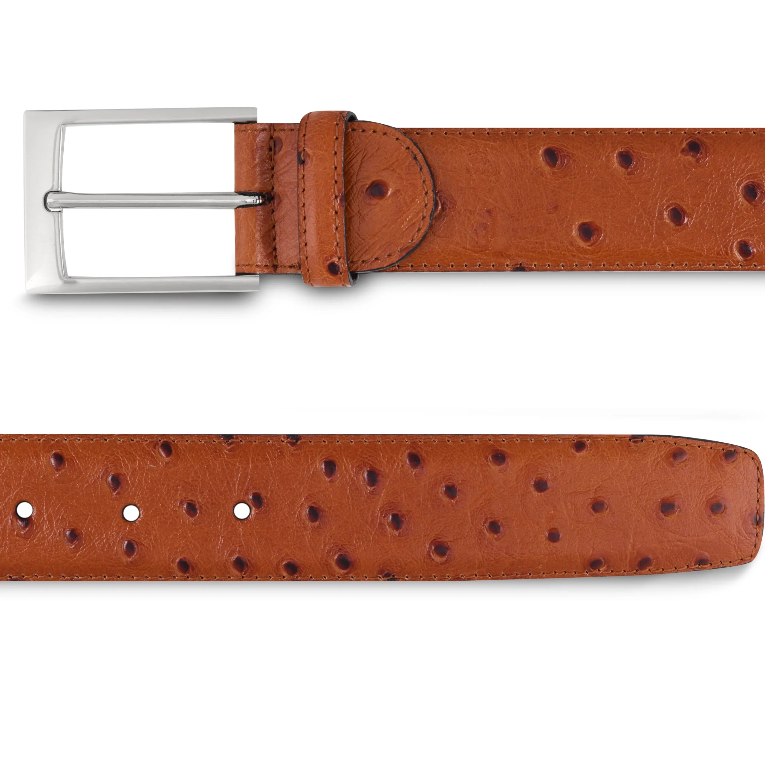 Shop LodinG Ceinture homme en cuir façon autruche gold Armagnac