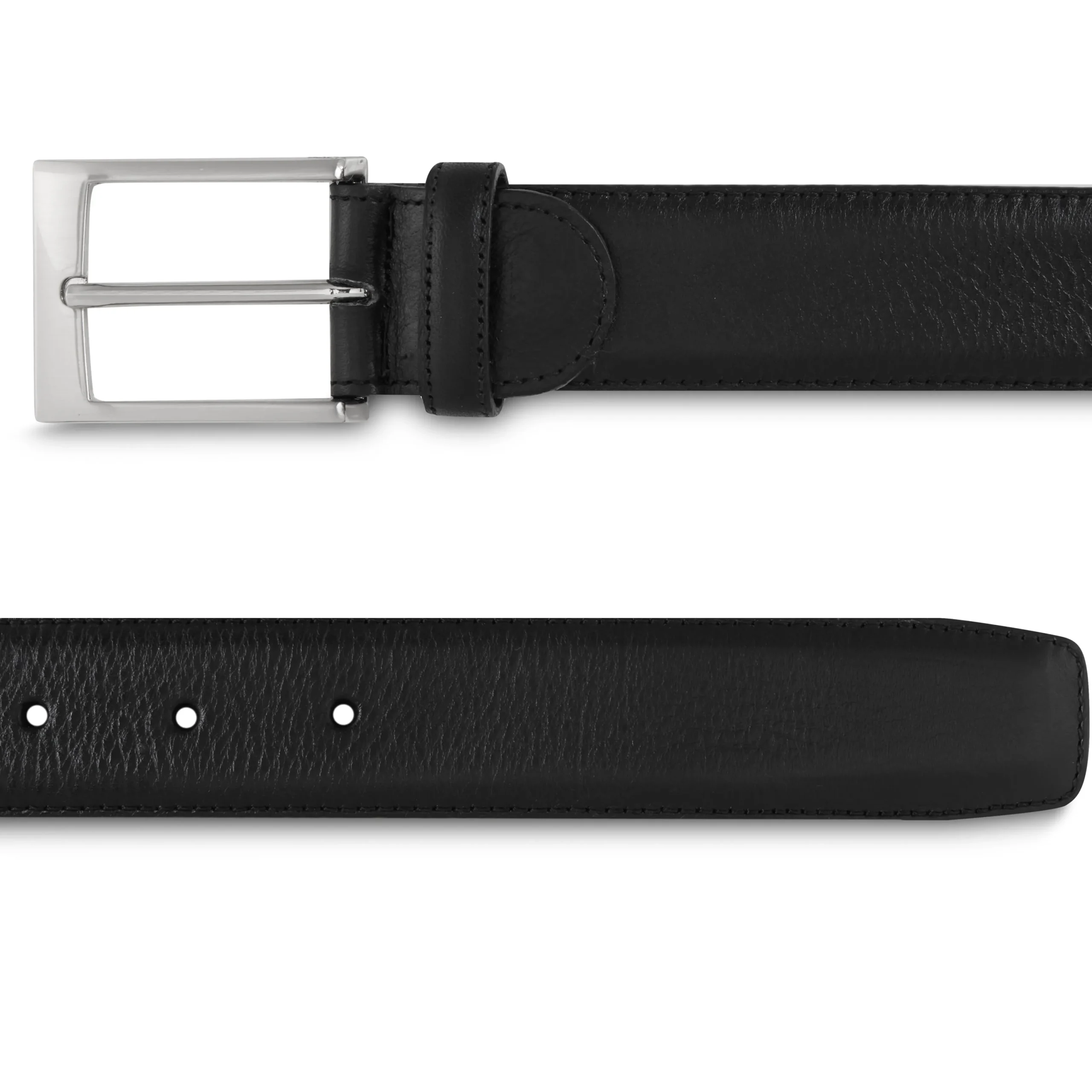 Store LodinG Ceinture homme en cuir grainé Noir