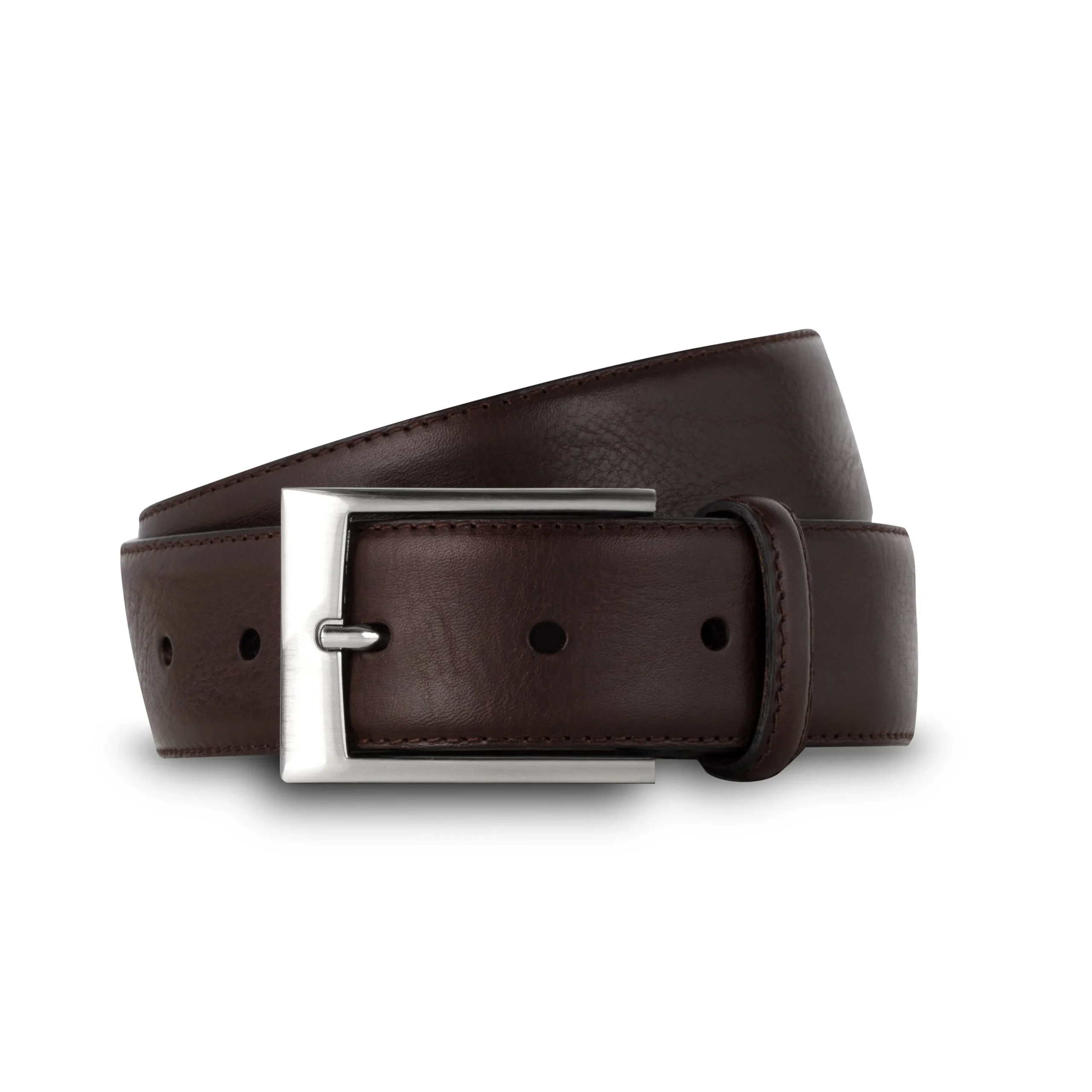 Clearance LodinG Ceinture homme en cuir grainé Marron
