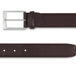 Clearance LodinG Ceinture homme en cuir grainé Marron