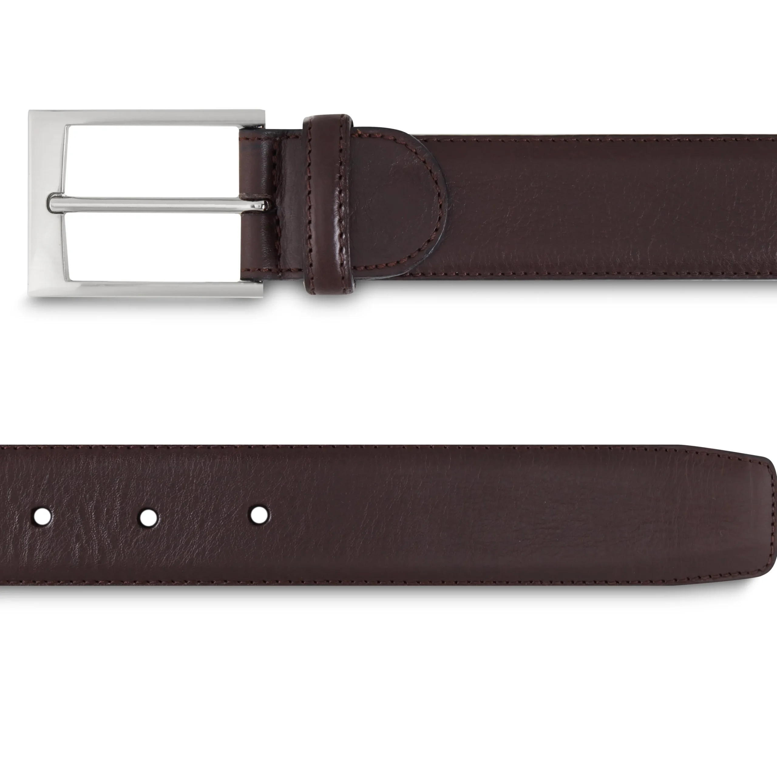 Clearance LodinG Ceinture homme en cuir grainé Marron