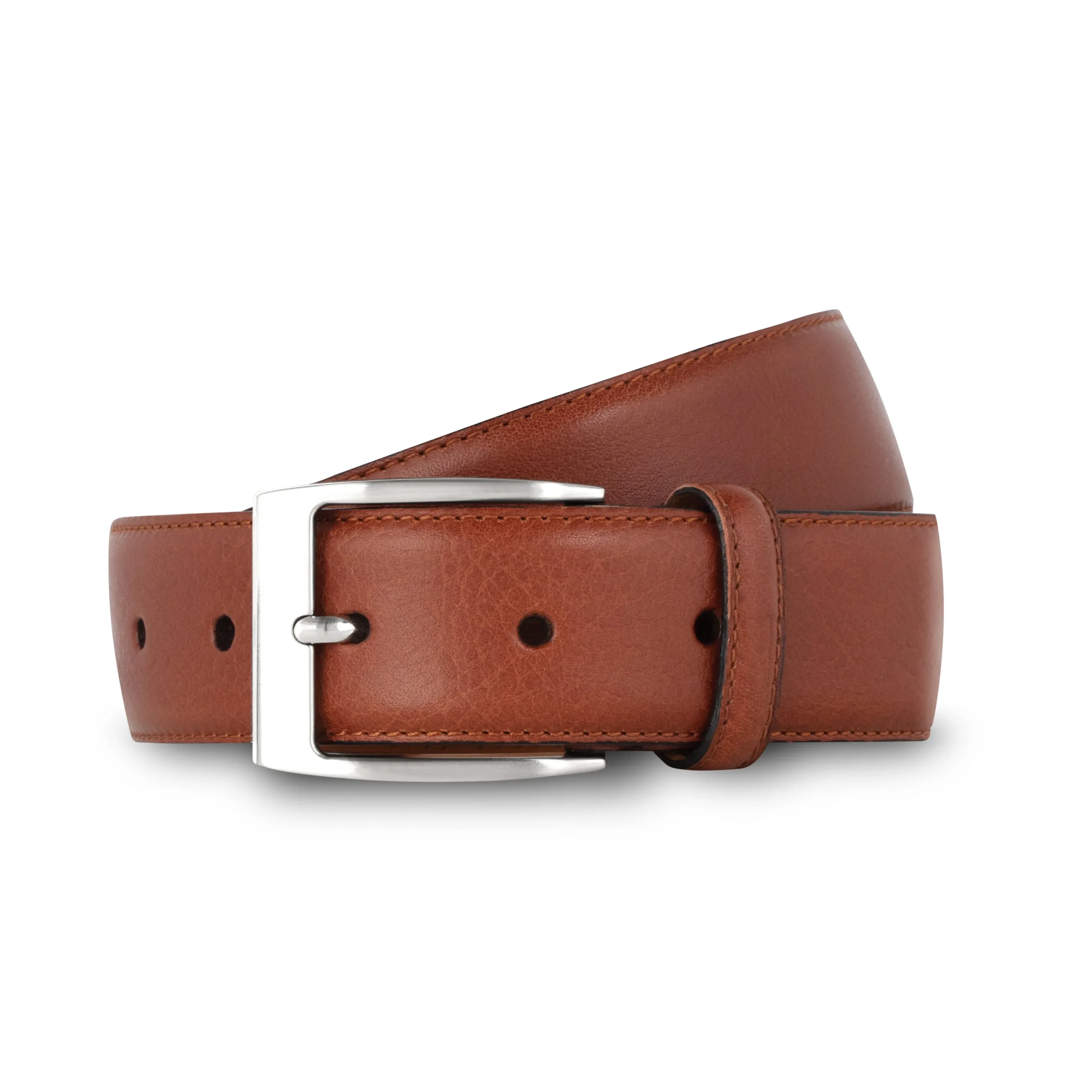 New LodinG Ceinture homme en cuir grainé gold Armagnac