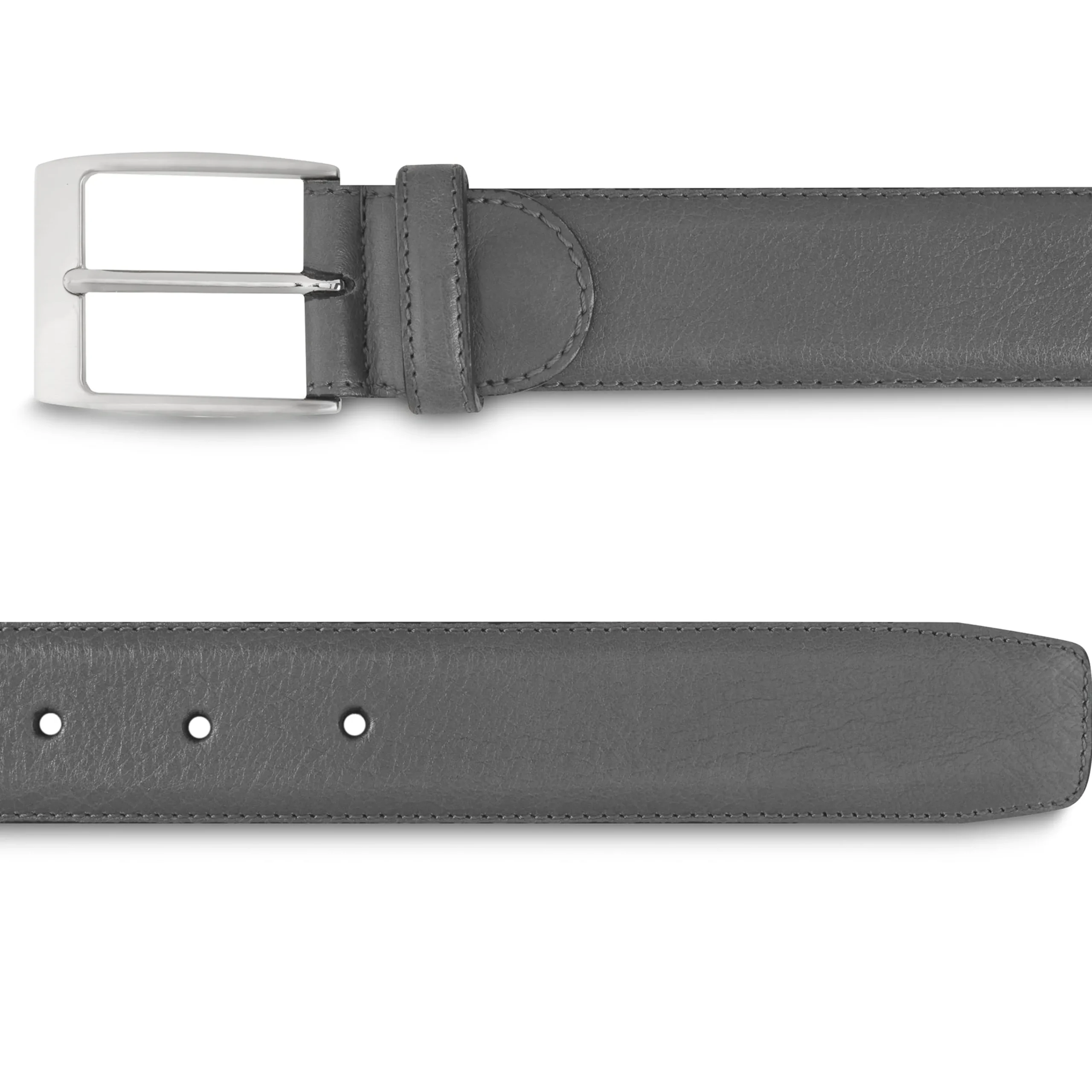Hot LodinG Ceinture homme en cuir grainé Gris