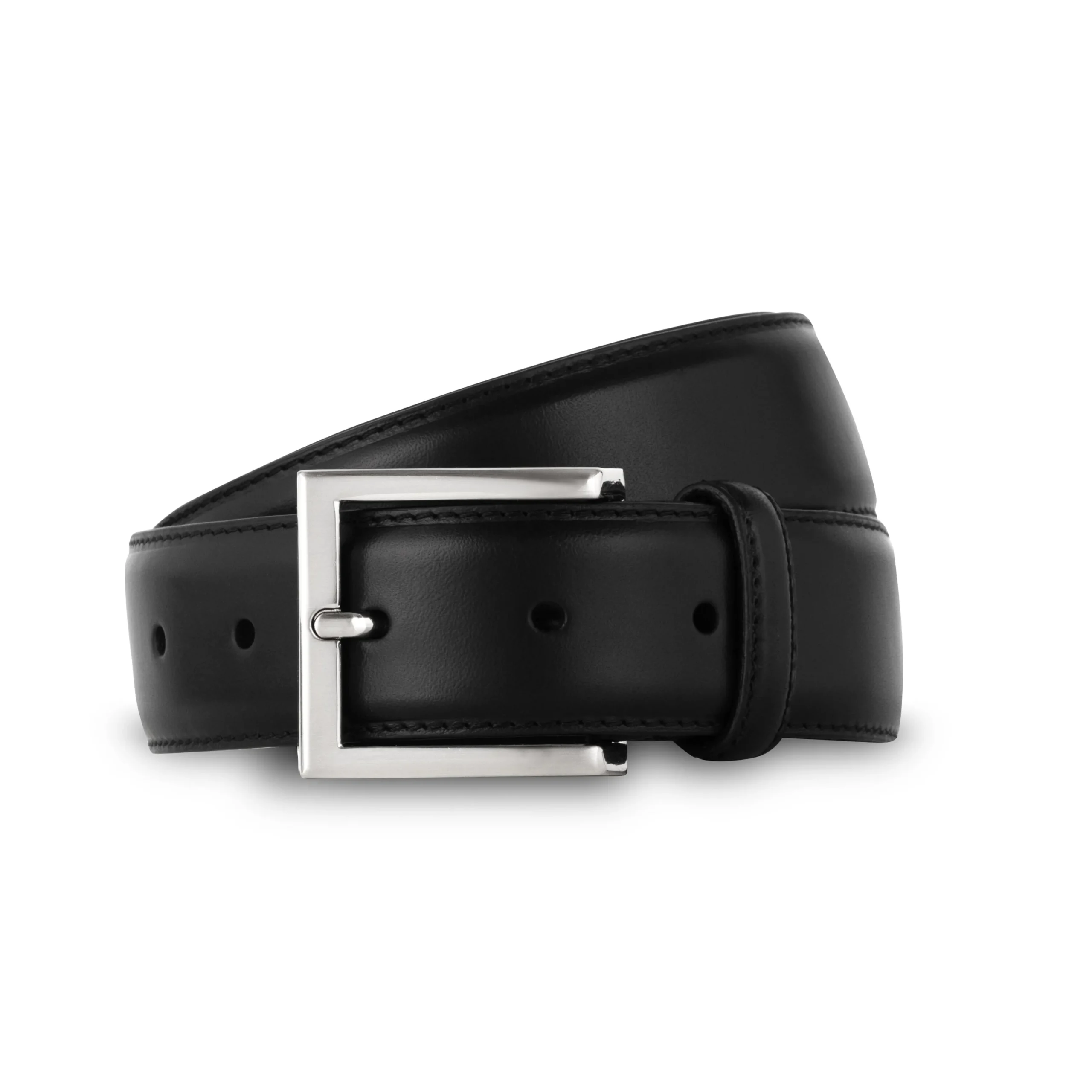 New LodinG Ceinture homme en cuir lisse Noir