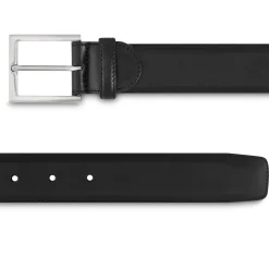 New LodinG Ceinture homme en cuir lisse Noir