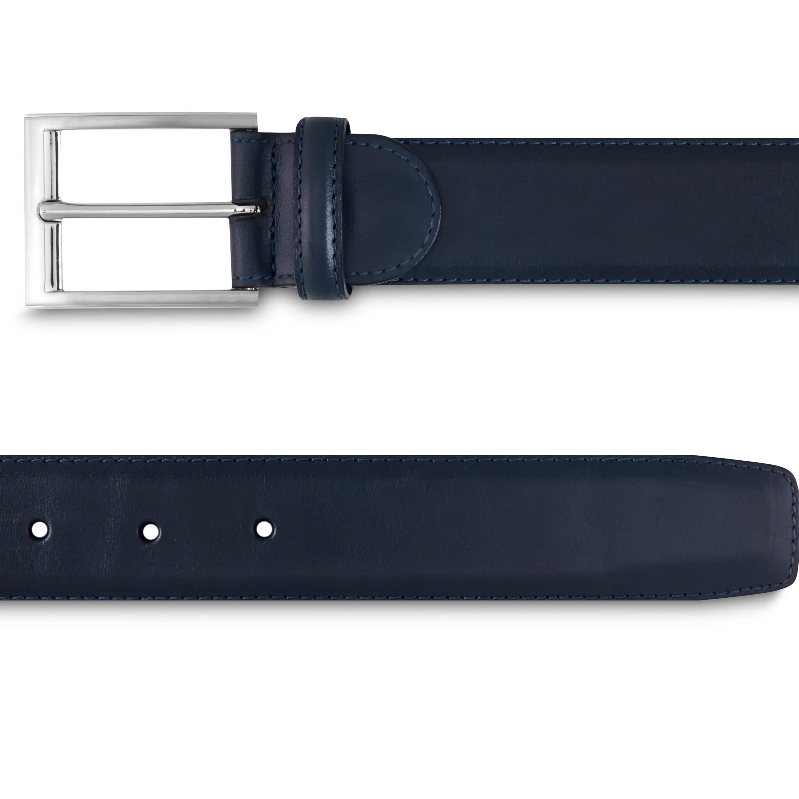 Best LodinG Ceinture homme en cuir lisse Bleu
