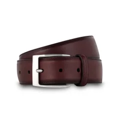 Best LodinG Ceinture homme en cuir lisse Bordeaux