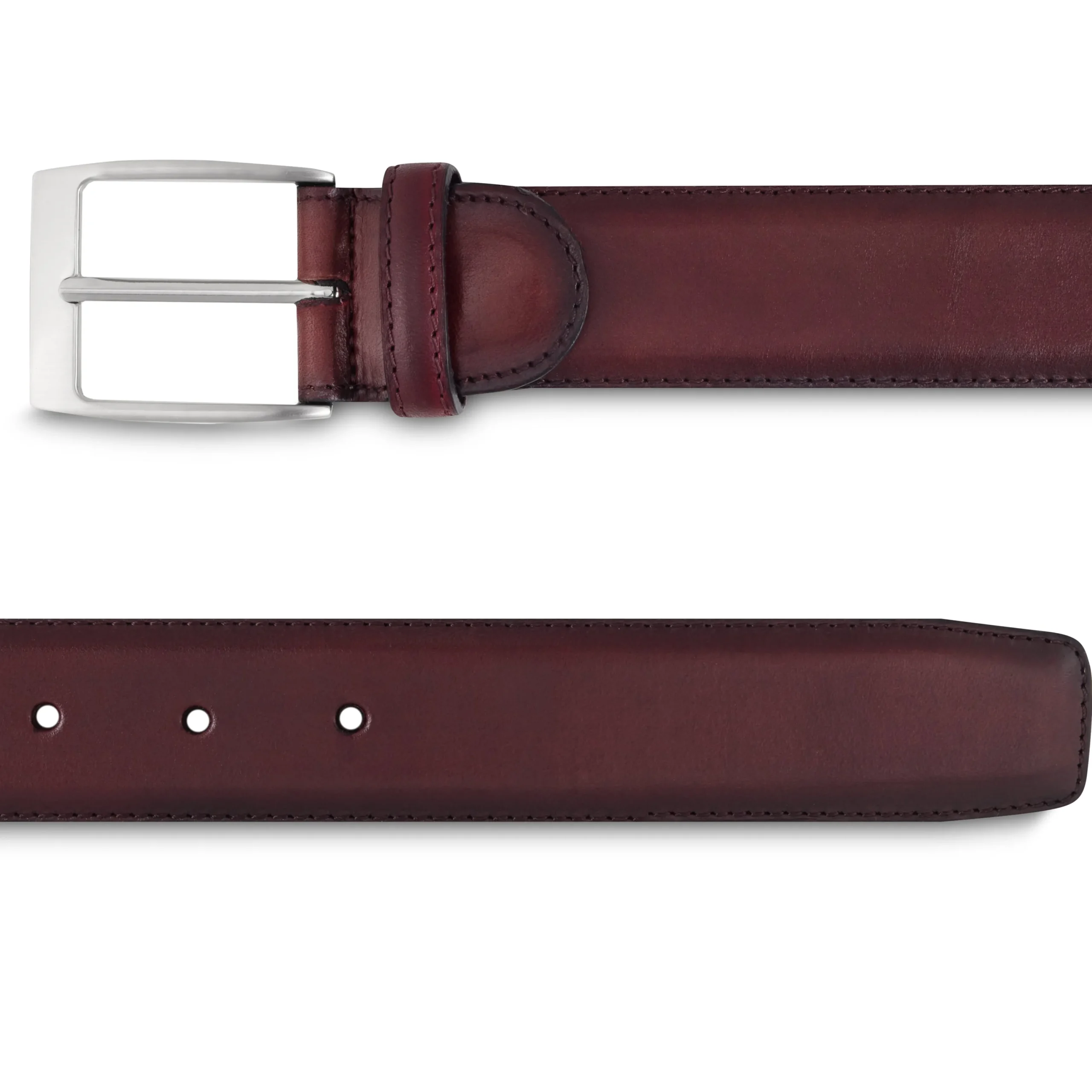 Best LodinG Ceinture homme en cuir lisse Bordeaux