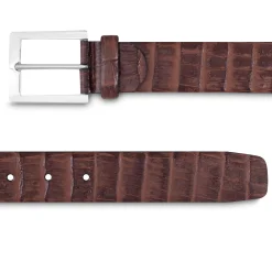 Store LodinG Ceinture cuir façon crocodile Marron