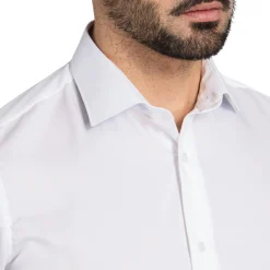 Discount LodinG Chemise he slim fit poignet mousquetaire 100% coton infroissable Blanc