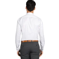 Discount LodinG Chemise he slim fit poignet mousquetaire 100% coton infroissable Blanc