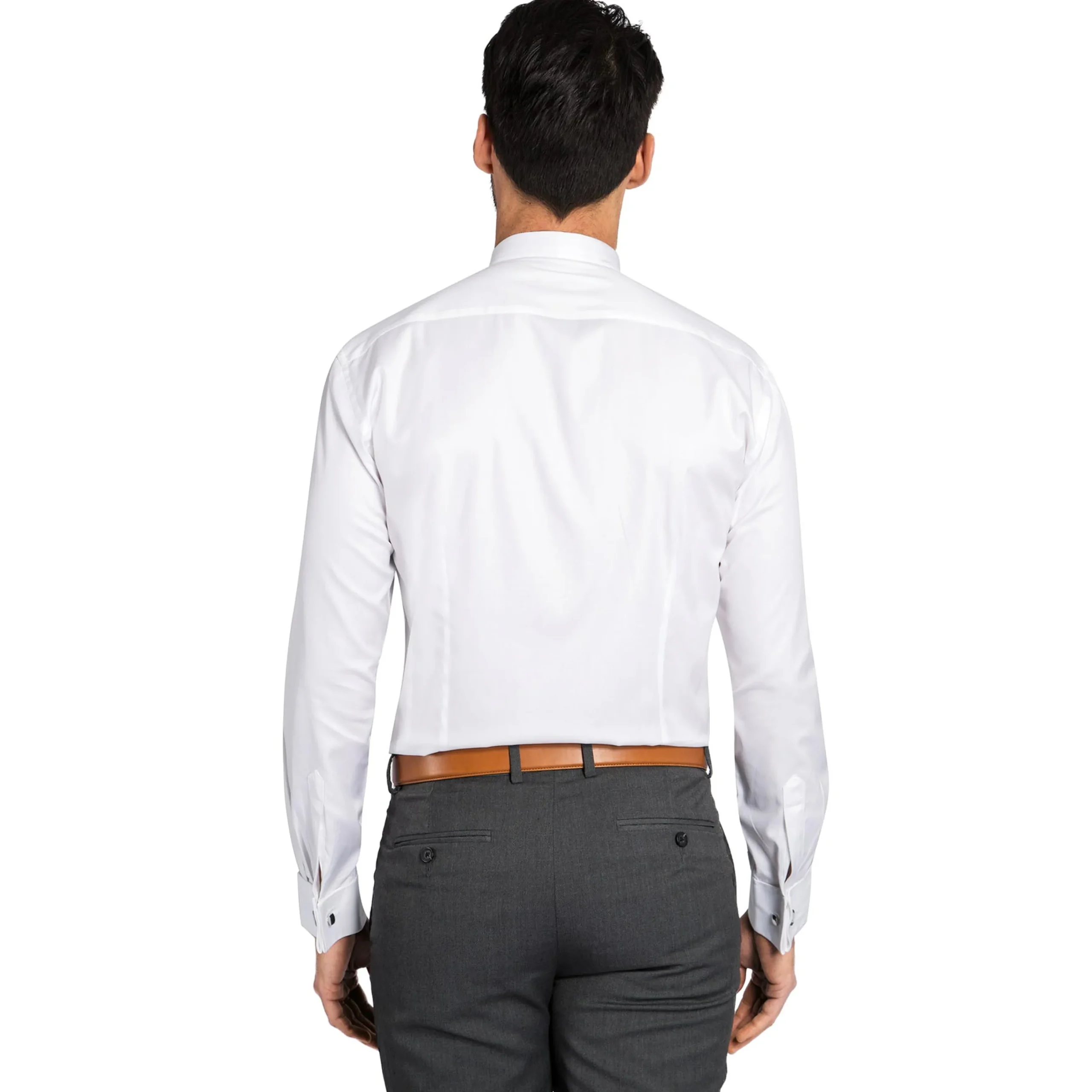 Discount LodinG Chemise he slim fit poignet mousquetaire 100% coton infroissable Blanc