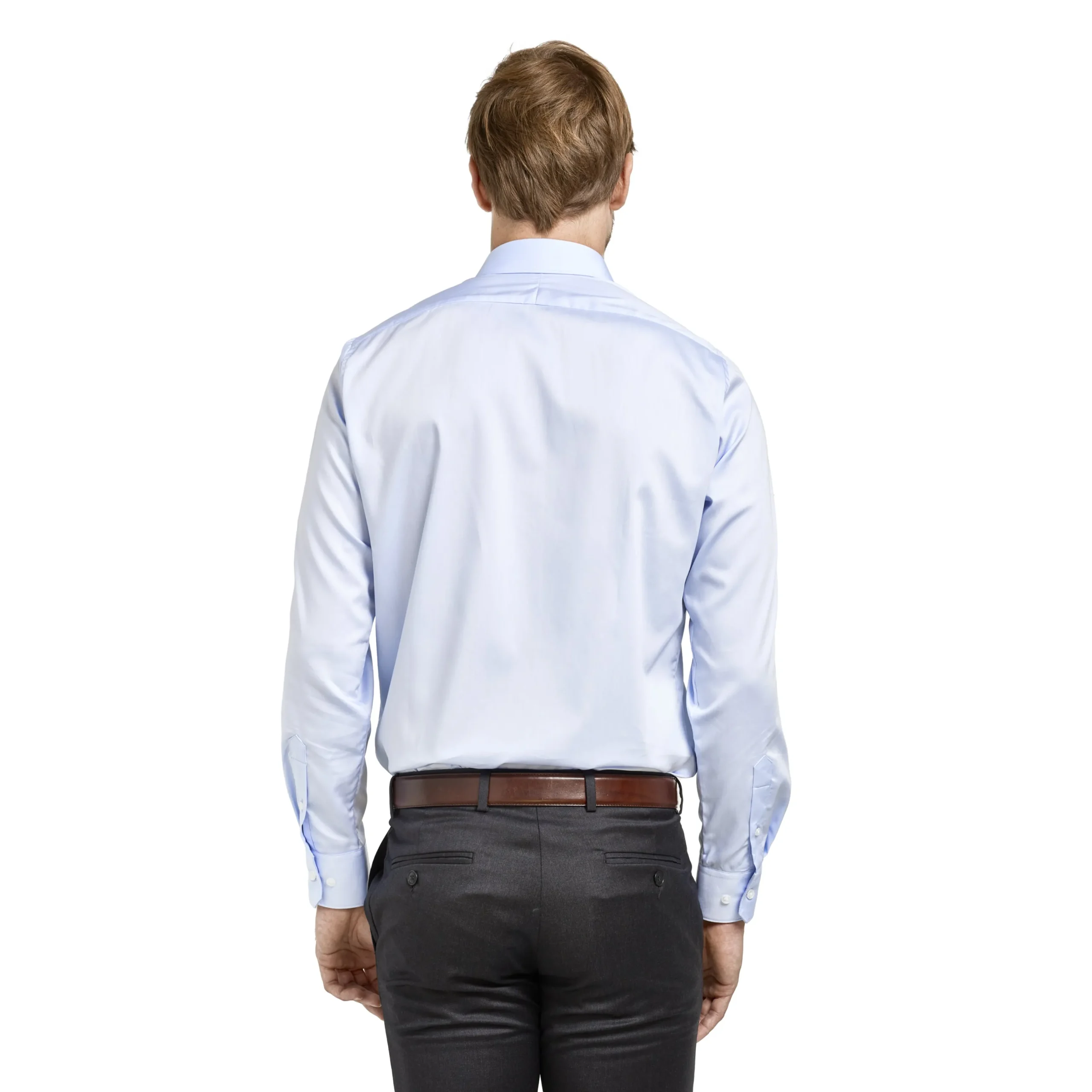 Online LodinG Chemise bleu coupe droite sans repassage 100% coton Ciel