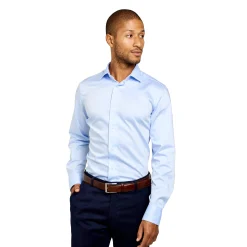 Flash Sale LodinG Chemise cintrée 100% coton infroissable bleu Ciel