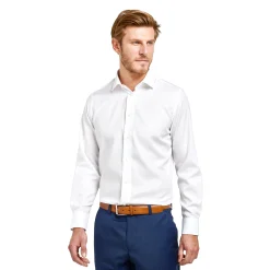Fashion LodinG Chemise droite he sans repassage 100% coton Blanc
