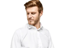 Fashion LodinG Chemise droite he sans repassage 100% coton Blanc