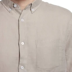 Clearance LodinG Chemise en lin coupe classique Beige