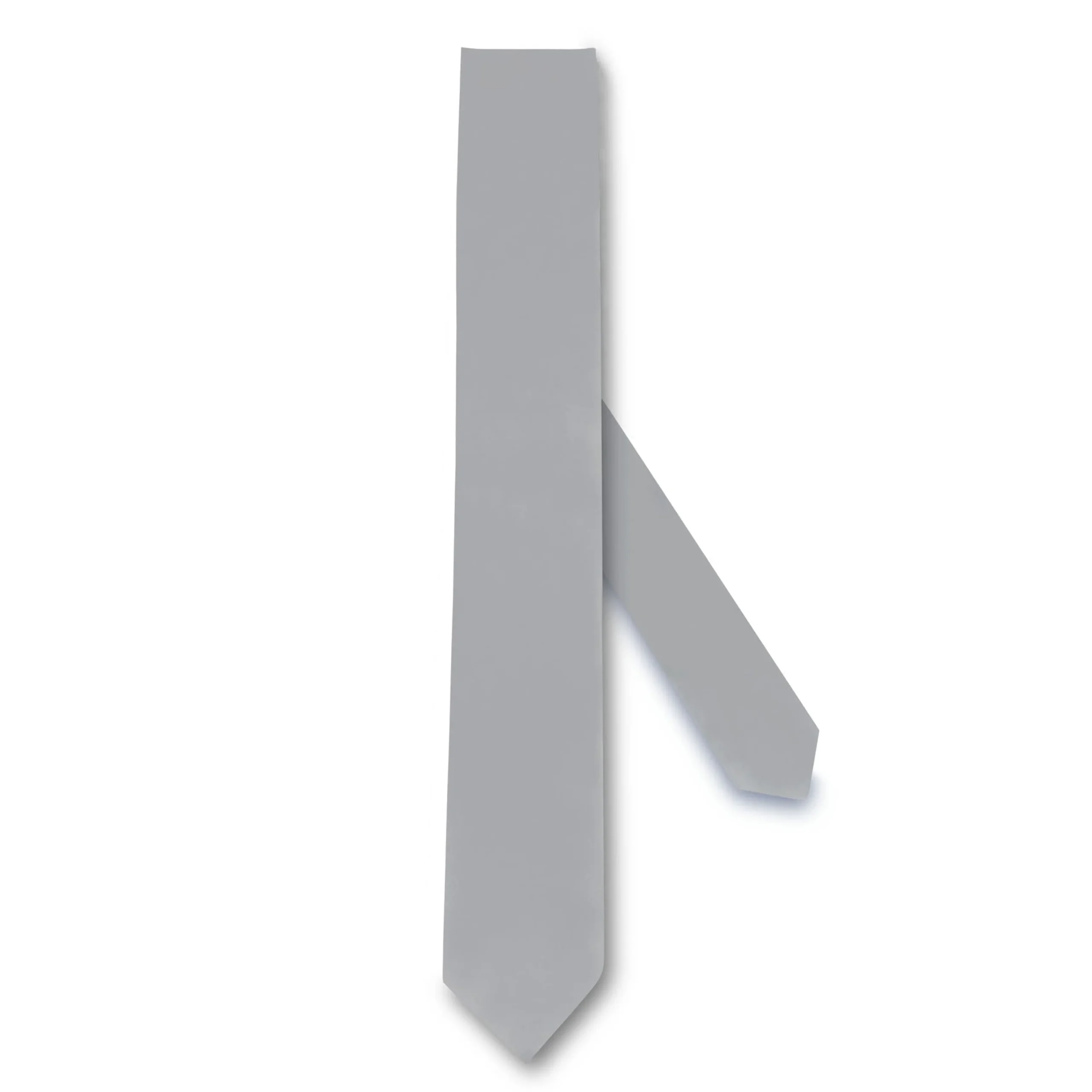 Online LodinG Cravate fine en pure soie lisse Gris