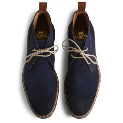 Best Sale LodinG Desert Boots Firmo 393 veau velours bleu Bleu foncé