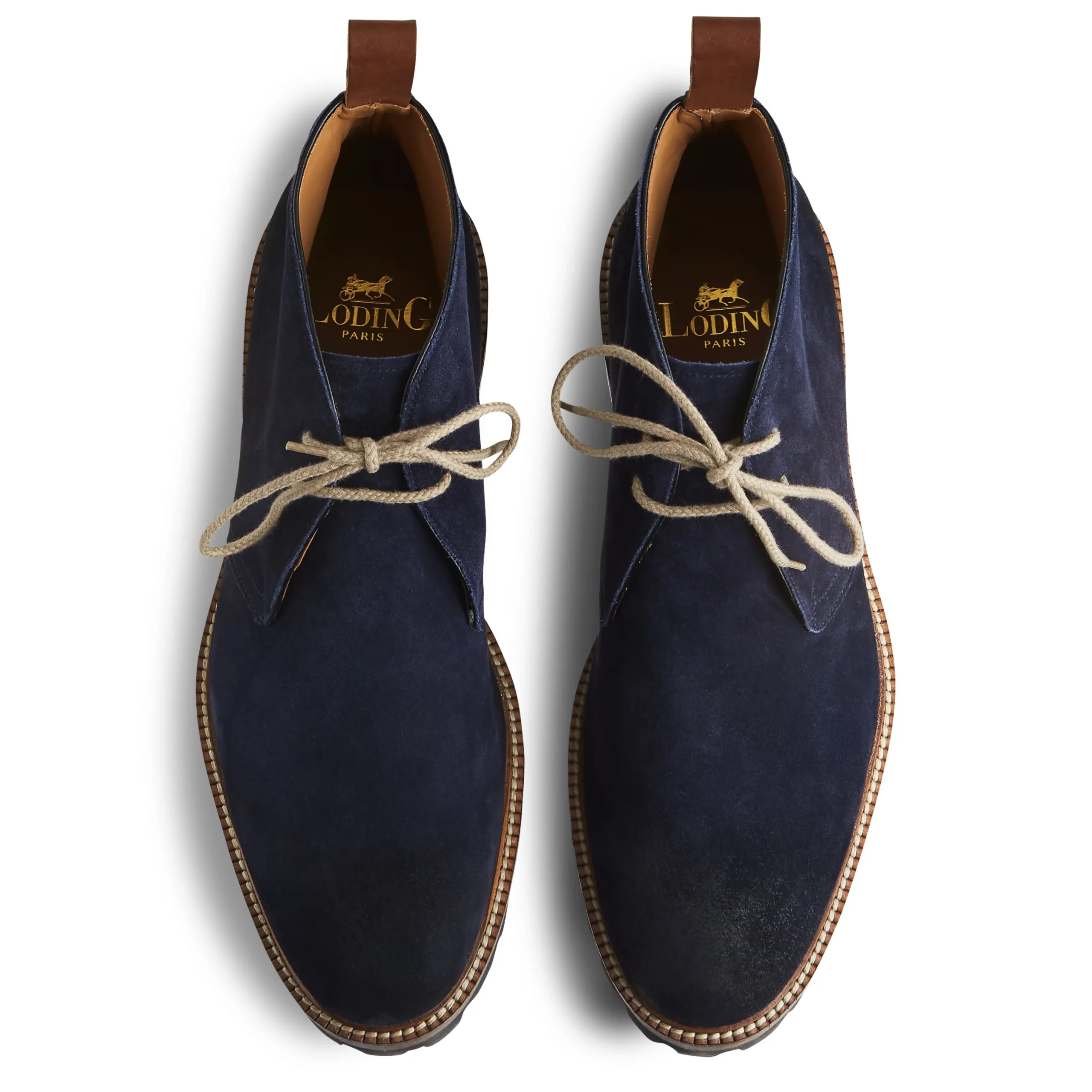 Best Sale LodinG Desert Boots Firmo 393 veau velours bleu Bleu foncé