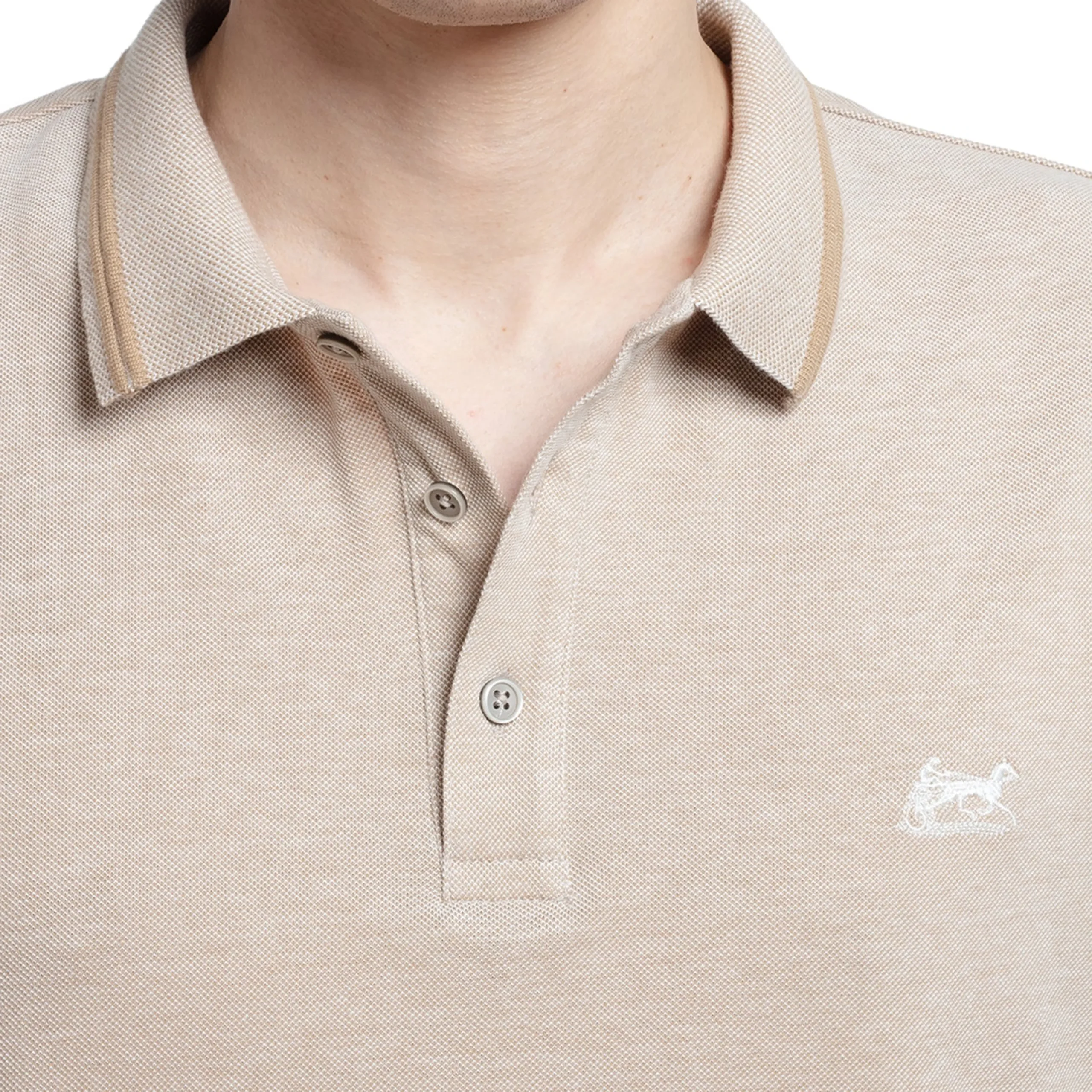 Cheap LodinG Polo chiné 100 % coton Beige