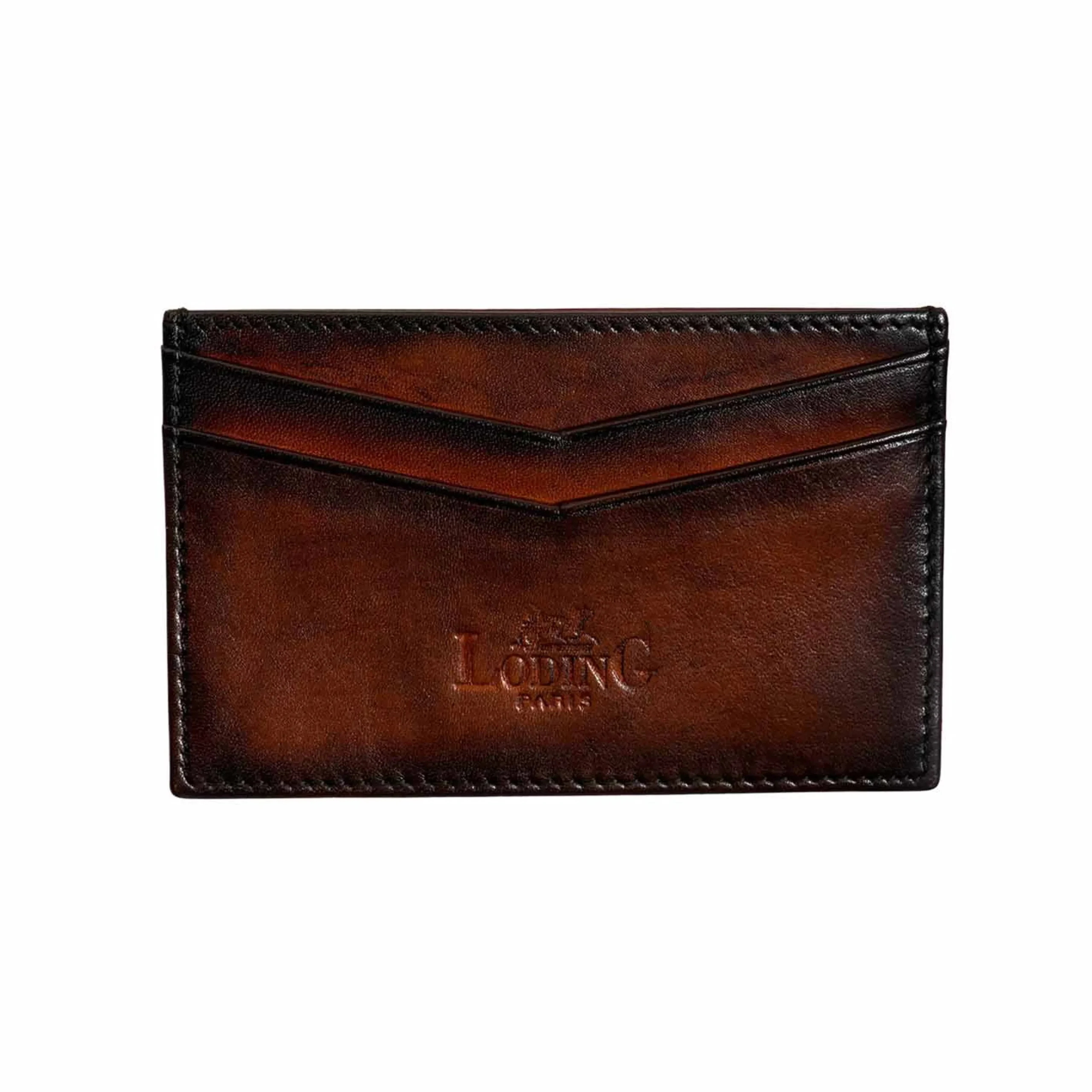 New LodinG Porte-carte en cuir bleu Marine
