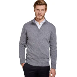 Flash Sale LodinG Pull col zip laine Mérinos et cachemire Gris