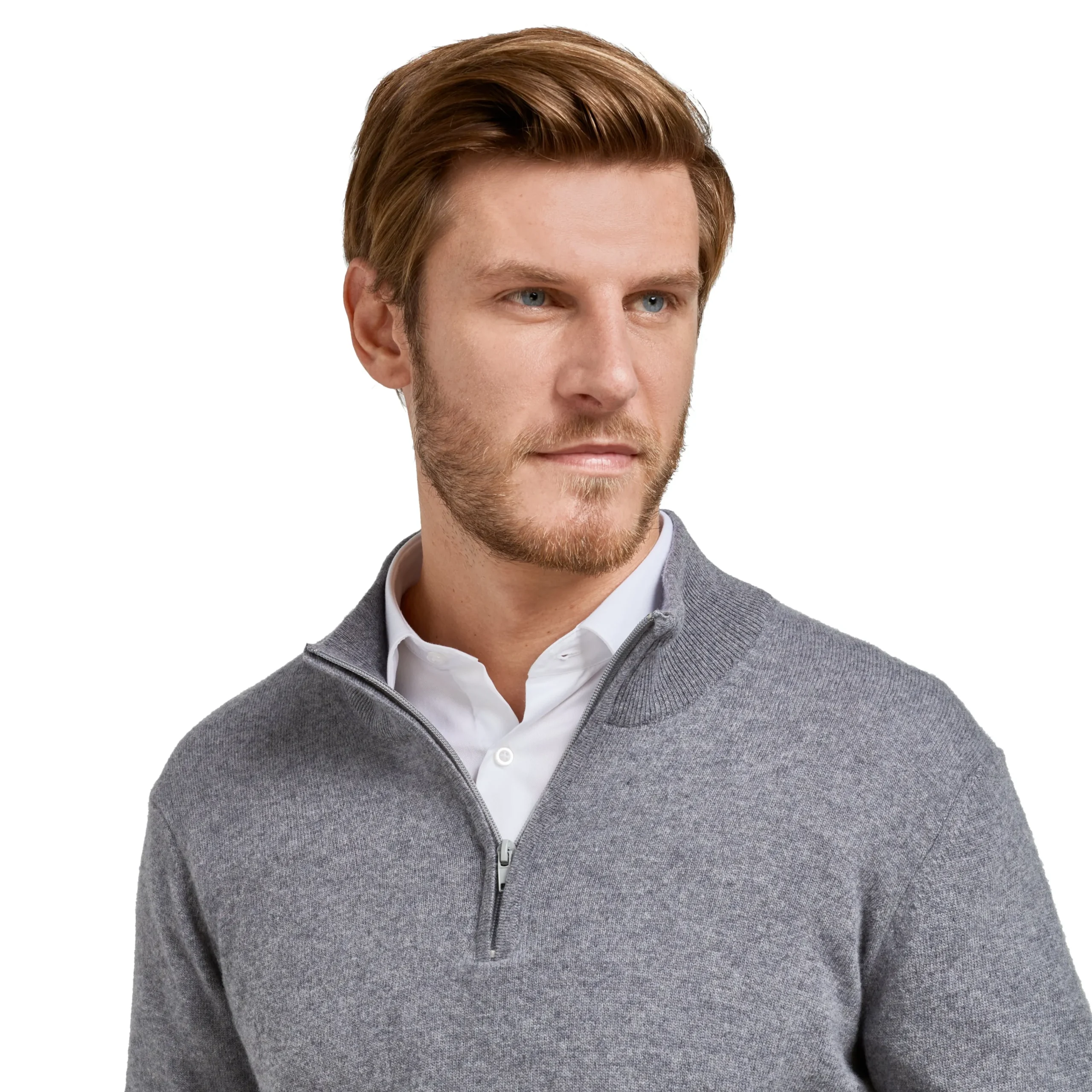 Flash Sale LodinG Pull col zip laine Mérinos et cachemire Gris