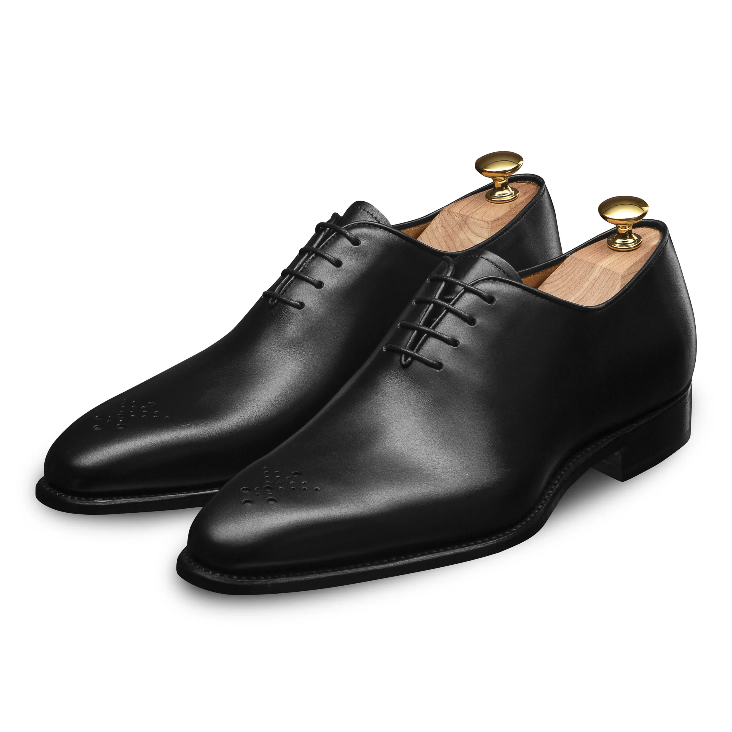 Hot LodinG Richelieu One-Cut à bout fleuri Milan 345 Noir