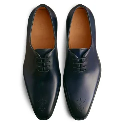 Online LodinG Richelieu One-Cut à bout fleuri Milan 345 Bleu marine